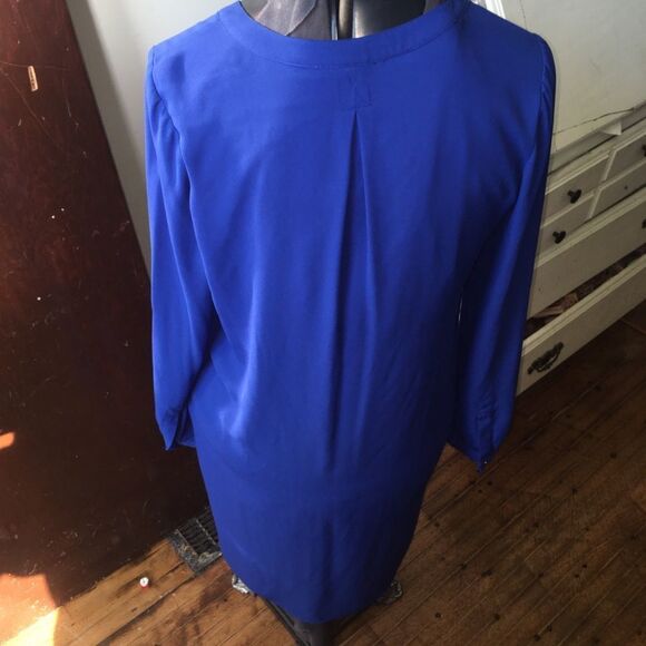 Daniel Rainn M pintuck royal blue tunic with brass buttons - Picture 3 of 3